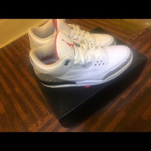 Air Jordan 3 Retros-white/red/cement